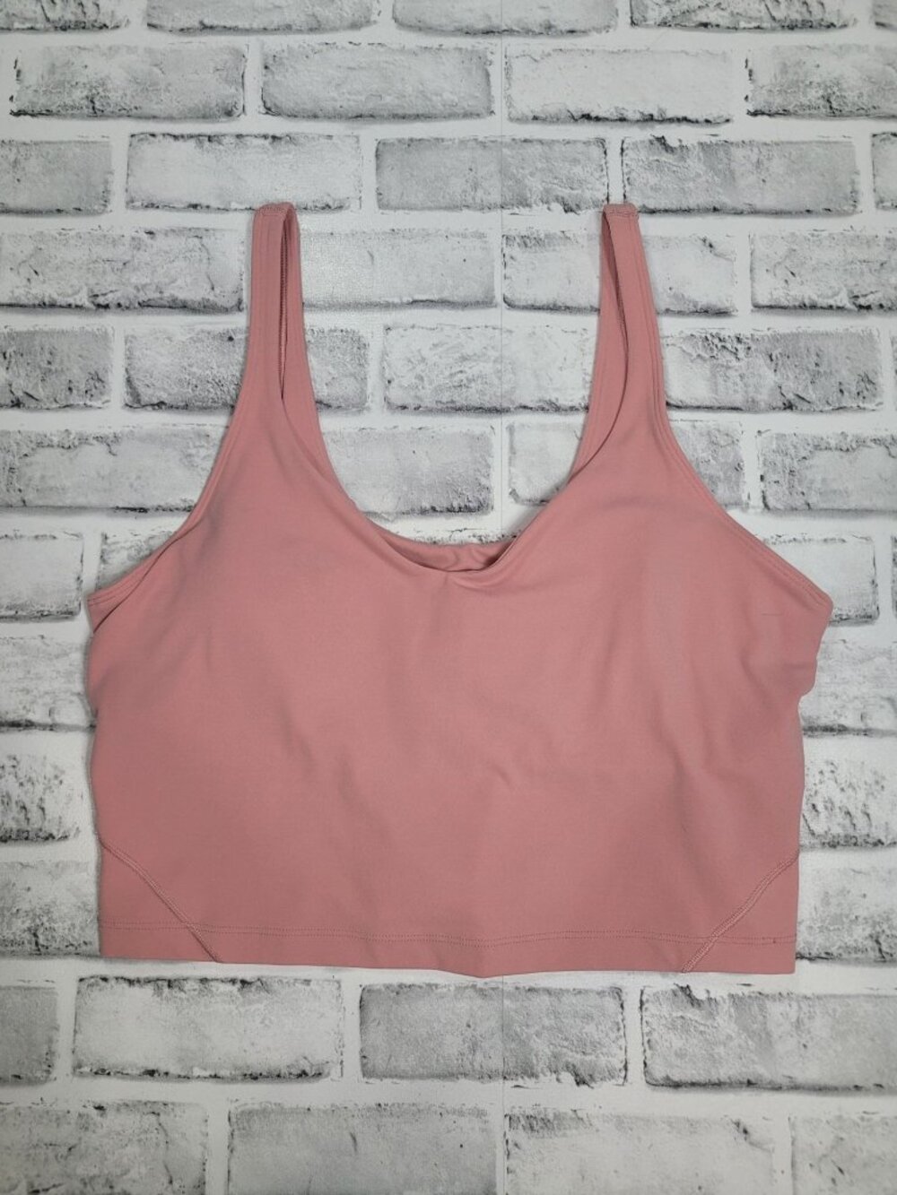 Lululemon Align Tank Pink Puff Blush Dusty Rose Sports Bra Size 12 Workout